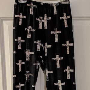 Black cross leggings